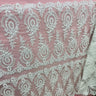 Beaded Corded Lace Mesh White