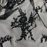 Embroidered Lace Fabric with Eyelash Scallop