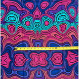 African Print Ankara Cotton Fabric - Pink, Purple, Turquoise, Blue Kilima Reverb Design, 46" Width (1 Yard)