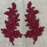 Beaded Floral Lace Applique on Polyester Mesh