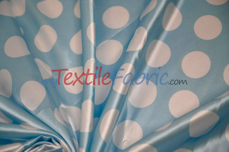 Polka Dot Charmeuse Satin Fabric - 58/60" Width, Multiple Colors, 1.5" Dots (1 Yard)