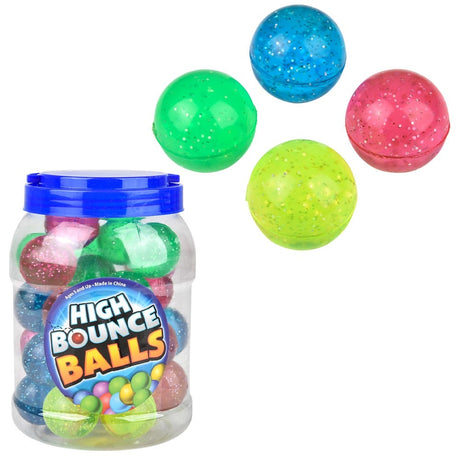 Glitter Hi-Bounce Balls (30 Pc Canister)