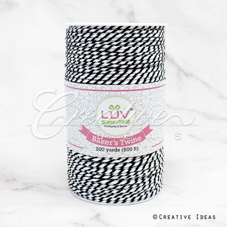 Baker's Twine Cord-200 Yds (White/Black)