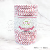 Baker's Twine Cord-200 Yds (White/Pink)
