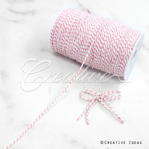 Baker's Twine Cord-200 Yds (White/Pink)