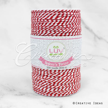 Baker's Twine Cord-200 Yds (White/Red)