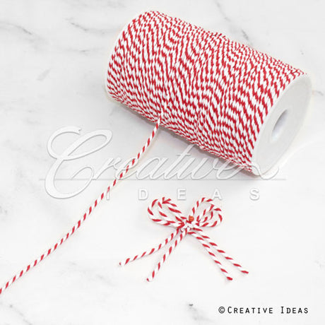 Baker's Twine Cord-200 Yds (White/Red)