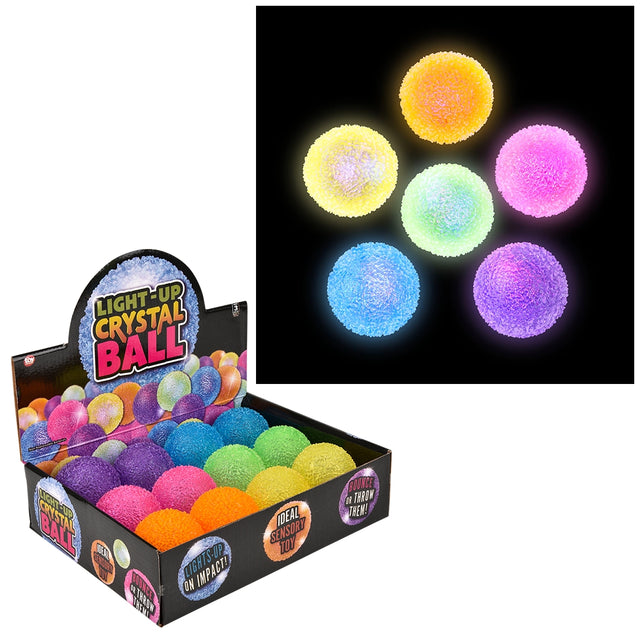 Light-Up Crystal Bouncy Ball (12 Pc Display)