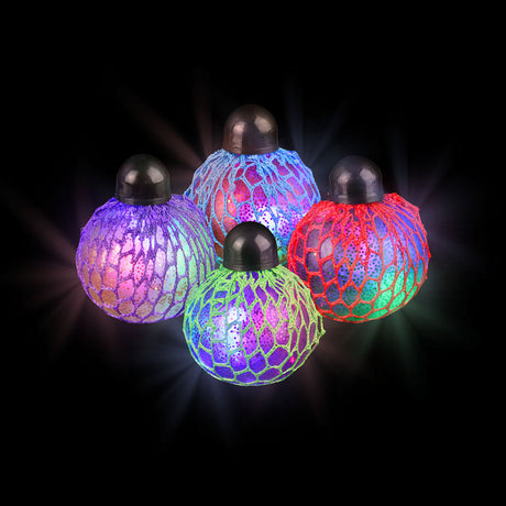 Light-Up Squeeze Mesh Grape Ball (12 PC Display)