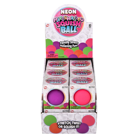 Neon Squishy Ball 2.5" (12 Pc Display)
