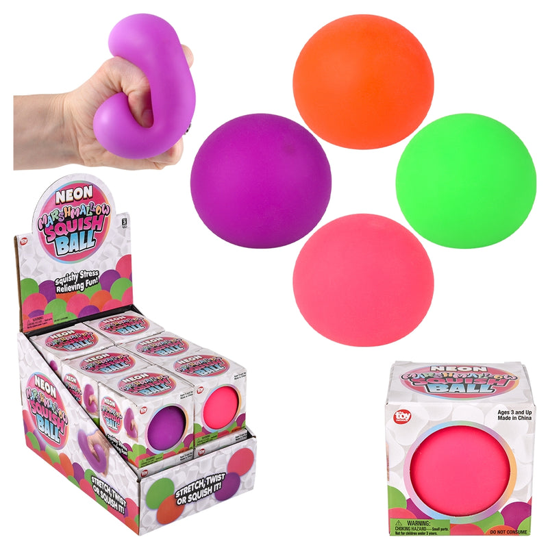 Neon Squishy Ball 2.5" (12 Pc Display)