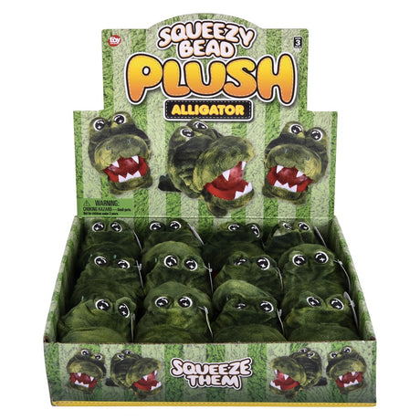 Alligator Squeezy Bead Plush (12 Pc Display)