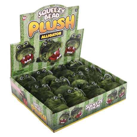 Alligator Squeezy Bead Plush (12 Pc Display)
