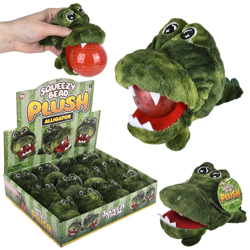Alligator Squeezy Bead Plush (12 Pc Display)