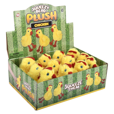 Chicken Squeezy Bead Plush (12 PC Display)