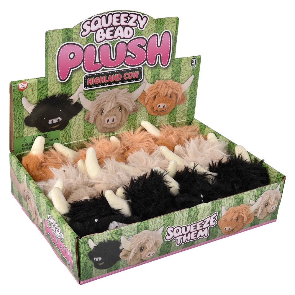 Highland Cow Squeezy Bead Plush Ball (1 DSP)