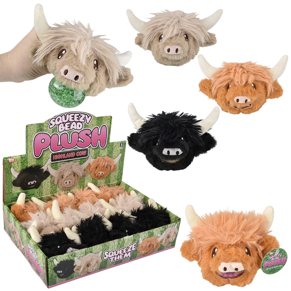 Highland Cow Squeezy Bead Plush Ball (1 DSP)
