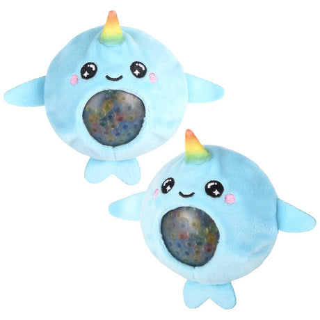 Narwhal squeezy bead plush 12-piece party display