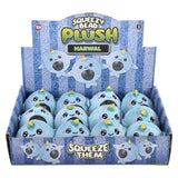 Narwhal Squeezy Bead Plush (12 Pc Display)