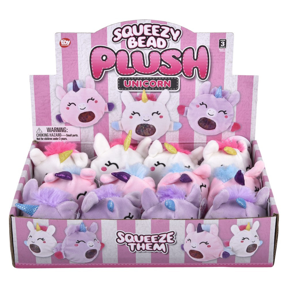 Unicorn Squeezy Bead Plush Ball (12 Pc Display)