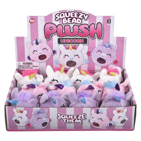 Unicorn Squeezy Bead Plush Ball (12 Pc Display)