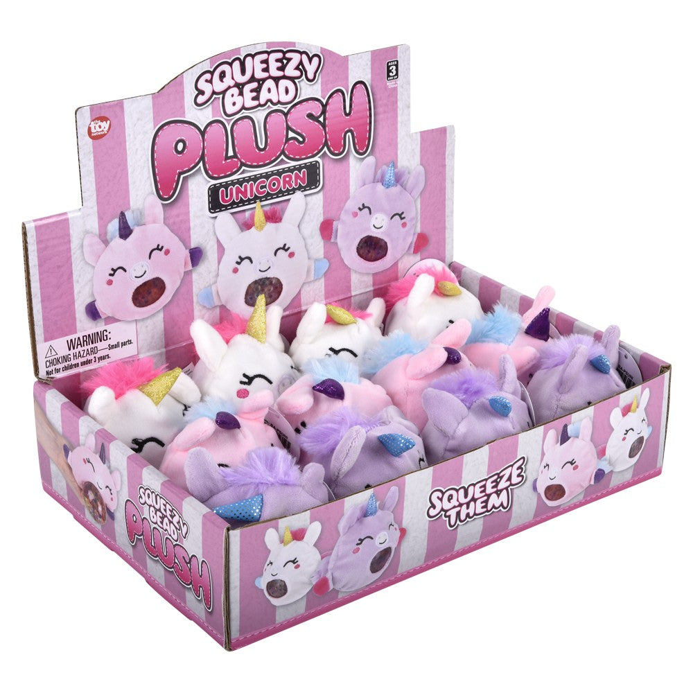 Unicorn Squeezy Bead Plush Ball (12 Pc Display)