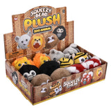 Zoo Animal Squeezy Bead Plush (12 Pc Display)