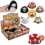 Zoo Animal Squeezy Bead Plush (12 Pc Display)