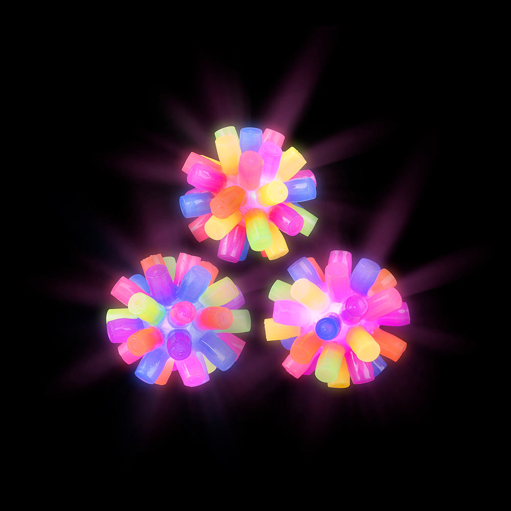 Light-Up Rainbow Spiky Ball (12 Pc Display)