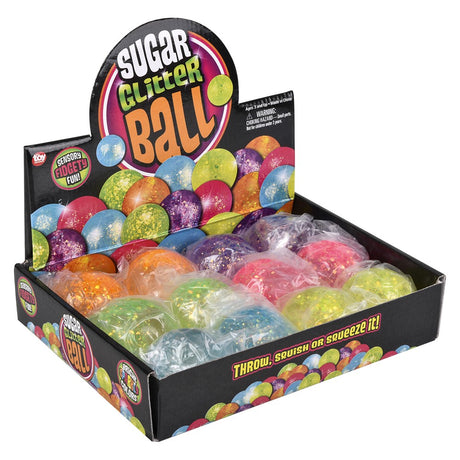 Glitter Sugar Ball Squeezy Toy (12 Pc Display)