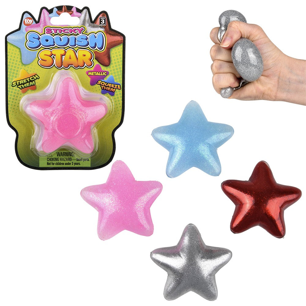 Squish Sticky Glitter Star 3" (1 DZC)
