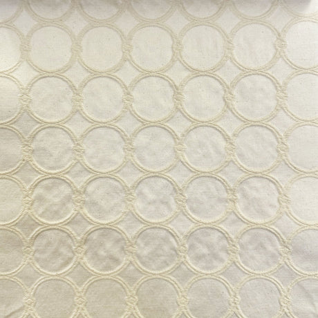 Bass Fabric Cotton Polyester Fabric - Natural Washed Embossed Circular Pattern, 58" Width (1 Yard)
