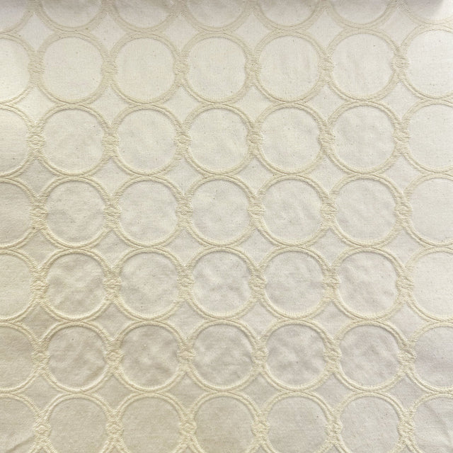 Bass Fabric Cotton Polyester Fabric - Natural Washed Embossed Circular Pattern, 58" Width (1 Yard)
