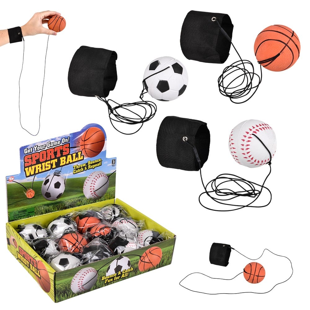 Sports Wrist Band Return Ball (12 Pc Display)