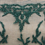 1 Yard Beaded Lace Fabric Embroidered on 100% Polyester Net Mesh – 52" Wide