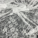 Embroidered Chantilly Lace with Eyelash Scallop