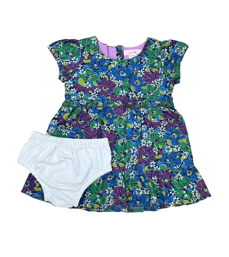 Baby Girl Denim Dress - 100 Percent Cotton Fabric, L. Chambray, Floral, Hearts & Stars, 6M/9M To 24M (1 Piece)