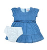 Baby Girl Denim Dress - 100 Percent Cotton Fabric, L. Chambray, Floral, Hearts & Stars, 6M/9M To 24M (1 Piece)