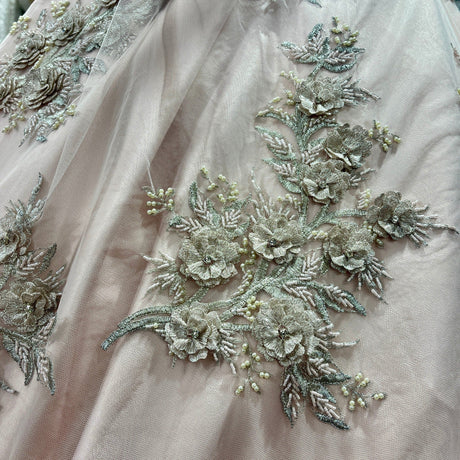 Beaded 3D Floral Lace