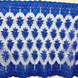 1 Yard Corded Lace Fabric Embroidered 100 Percent Polyester Net Mesh 52 inch Width