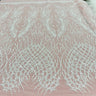 1 Yard Beaded Lace Fabric Embroidered on 100% Polyester Net Mesh