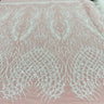 1 Yard Beaded Lace Fabric Embroidered on 100% Polyester Net Mesh