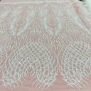 Beaded Lace Fabric on Polyester Net Mesh