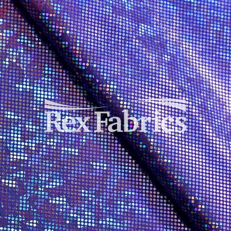 Tie Dye B'Dazzled Nylon Spandex Fabric - Purple Pink Hologram, Polka Dots, 58/60" Width (1 Yard)