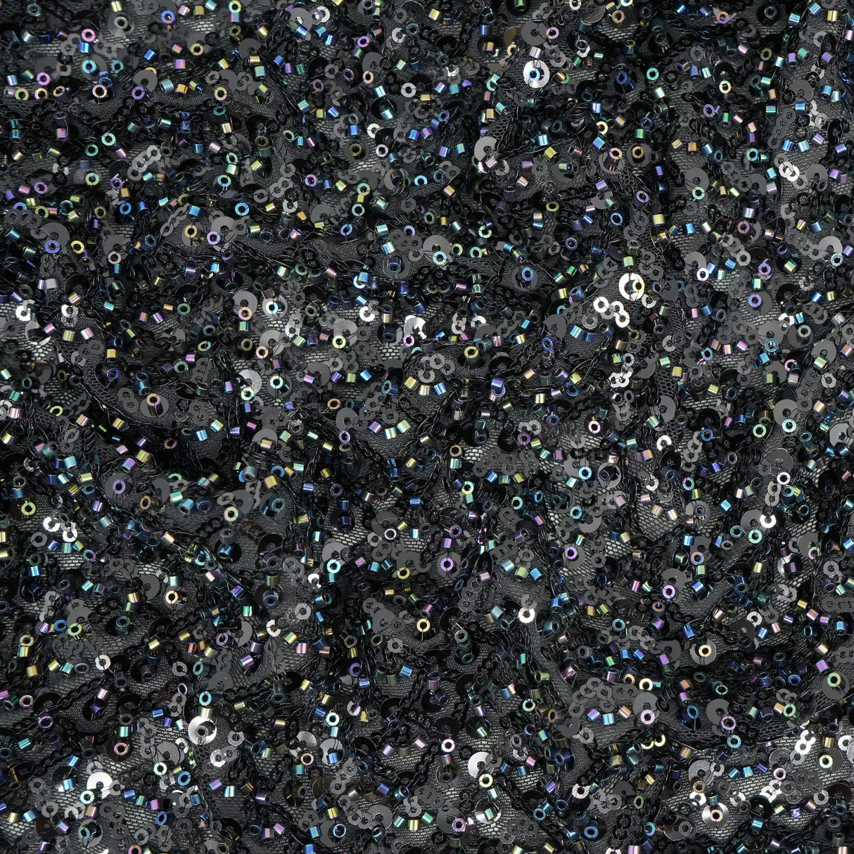 Beaded Sequin Stretch Mesh Fabric