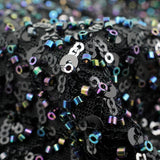 Prestige Beaded With Sequins Stretch Mesh Fabric - Black, White, 49/50" Width (1 Yard)