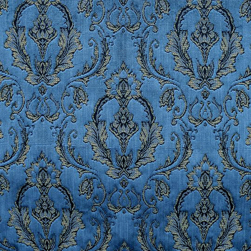 Beatrice Cut Velvet Damask Polyester Fabric - Royal, 55" Width (1 Yard)