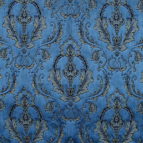 Beatrice Cut Velvet Damask Polyester Fabric - Royal, 55" Width (1 Yard)