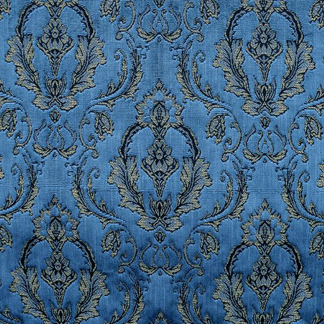 Beatrice Cut Velvet Damask Polyester Fabric - Royal, 55" Width (1 Yard)