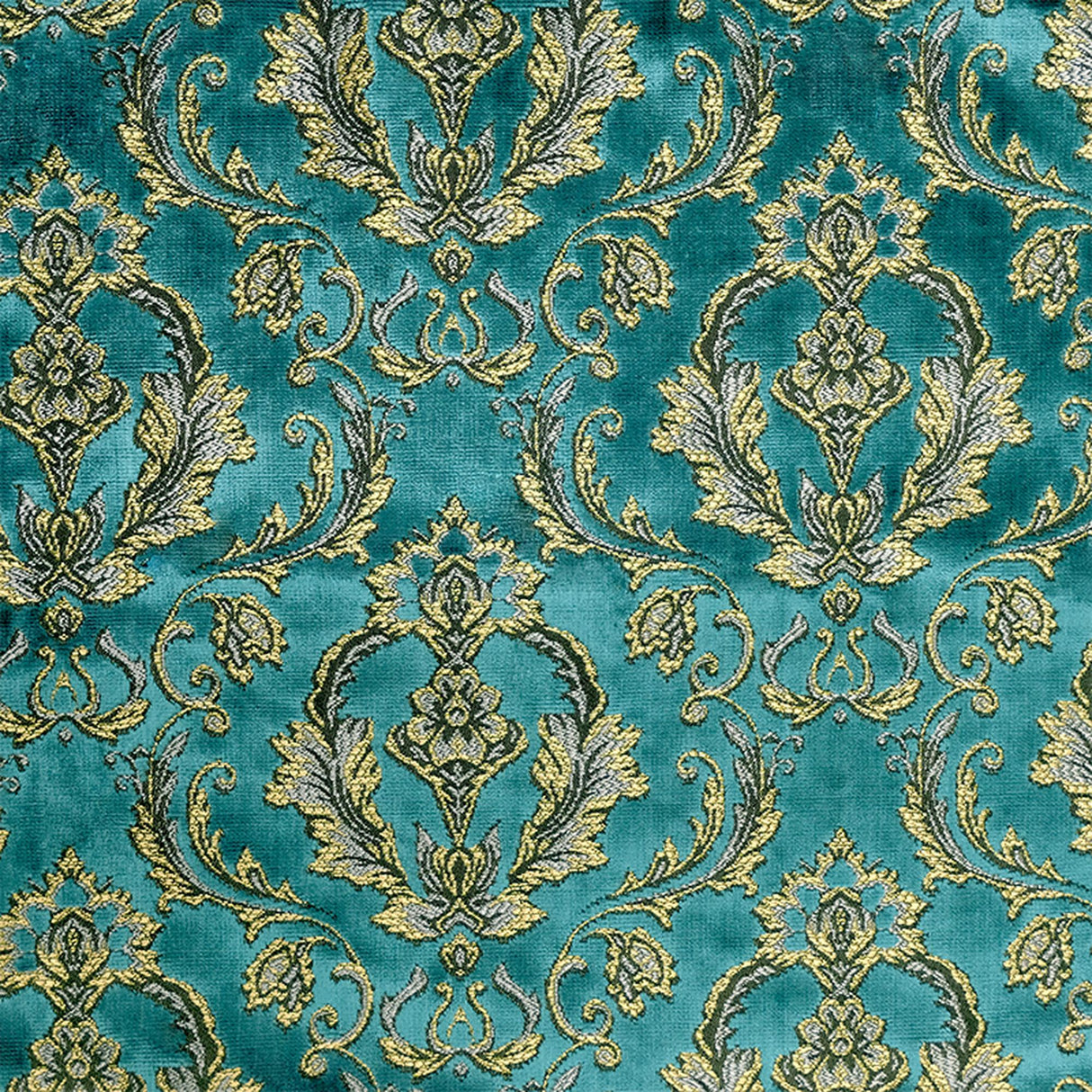 Beatrice Cut Velvet Damask Polyester Fabric - Royal, 55" Width (1 Yard)